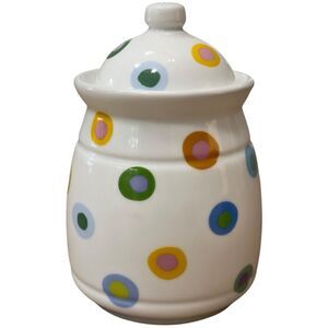 Daisy Dog Studio New York Colorful Polka Dot Jar with Lid.